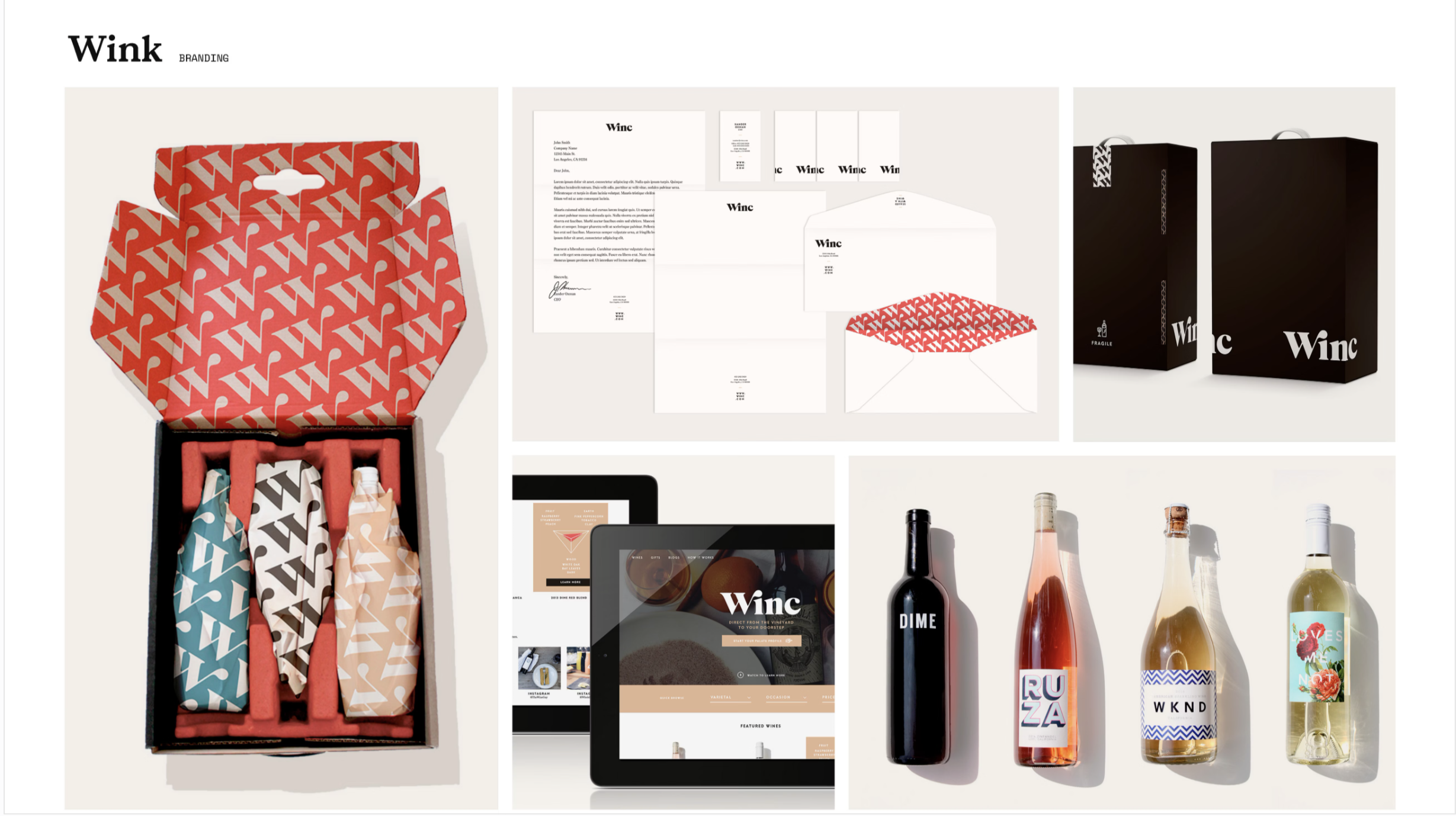 Winc 브랜드 프로젝트 작업물